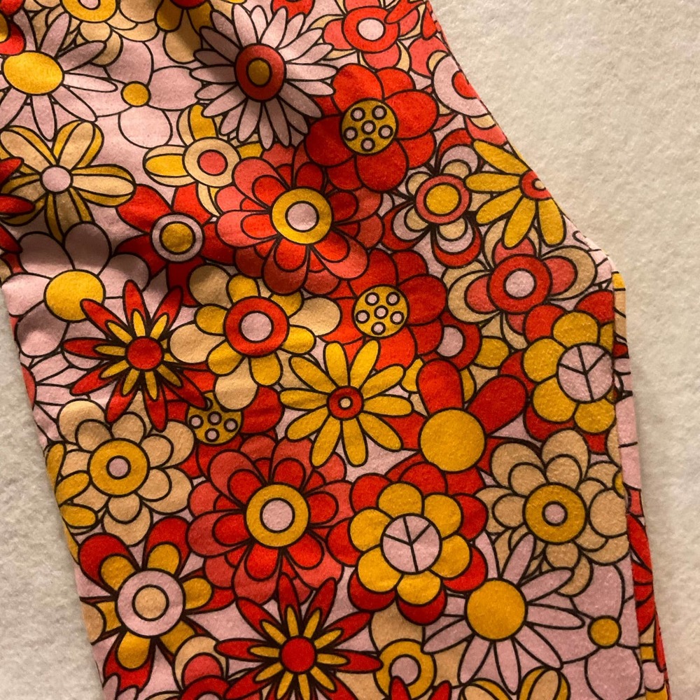 Groovy Hippie Bell Bottom Leggings for Hippie Costume Flower Power Size S